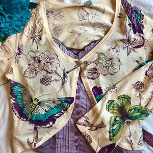 Anthropologie Moth Cropped Cardigan, Large